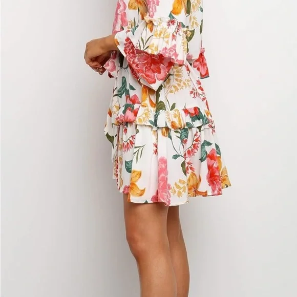 Petal and Pup Floral Ruffle Sleeve Dress - Picture 4 of 5
